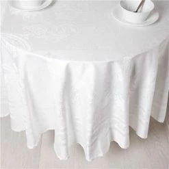 Garnier-Thiebaut - Beauregard White Tablecloth Round 235cm