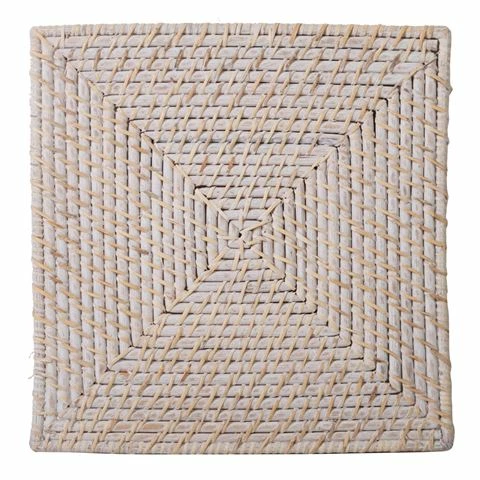 Peter's - Rattan Square Placemat Whitewash 33x33cm 1 Peter's - Rattan Square Placemat Whitewash 33x33cm