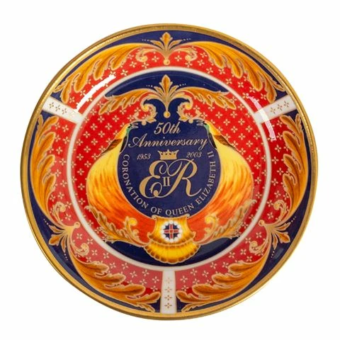Royal Worcester - 50th Anniversary Queen Coronation Coaster 1 Royal Worcester - 50th Anniversary Queen Coronation Coaster