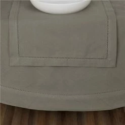 Rans - Hemstitch Round Tablecloth Grey 180cm