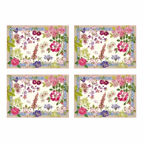 Gien - Millefleurs Placemat W/Acrylic Coating 54x38cm 4pce 1 Gien - Millefleurs Placemat W/Acrylic Coating 54x38cm 4pce