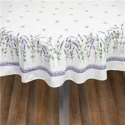 L'Ensoleillade - Lavender / White Treated Tablecloth Round 175cm