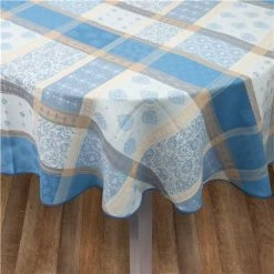 L'Ensoleillade - Valescure Blue Tablecloth Treated Round 180cm