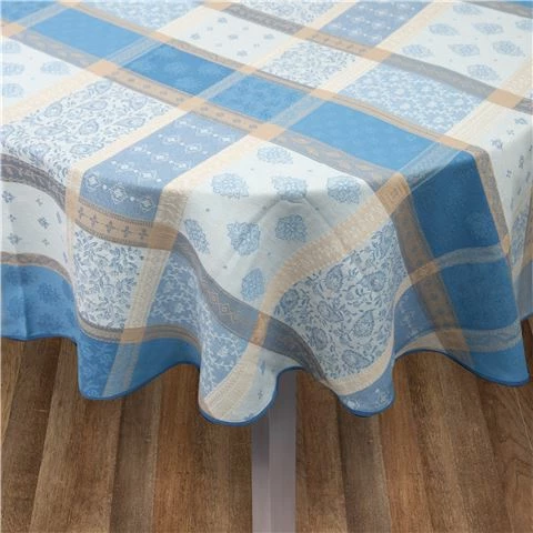 L'Ensoleillade - Valescure Blue Tablecloth Treated Round 180cm 1 L'Ensoleillade - Valescure Blue Tablecloth Treated Round 180cm