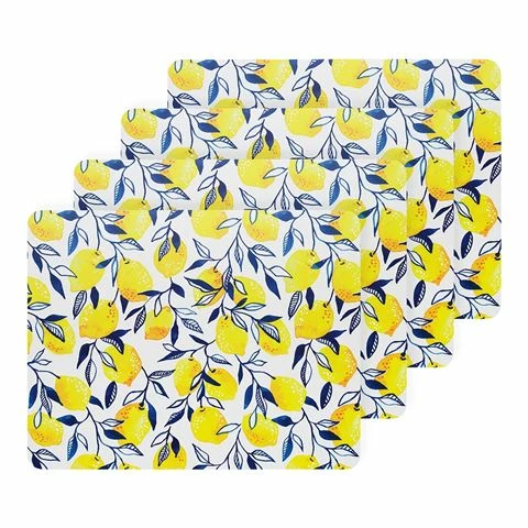Ecology - Punch Placemats Lemon Set 4pce 1 Ecology - Punch Placemats Lemon Set 4pce