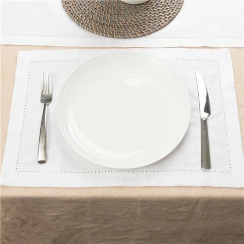 Rans - Hemstitch Placemat White 33x48cm 1 Rans - Hemstitch Placemat White 33x48cm