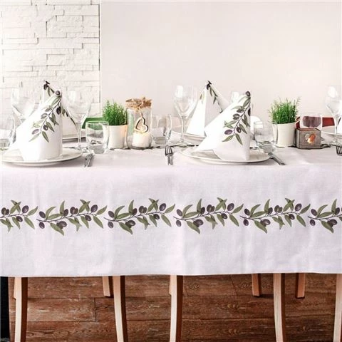 BioNap - TableSet Disposable Tablecloth/Napkin Olives 11pc 1 BioNap - TableSet Disposable Tablecloth/Napkin Olives 11pc
