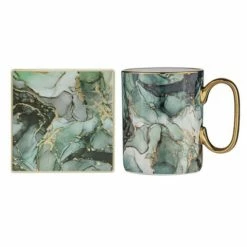 Ashdene - Golden Depths Jade Mug & Coaster Set 2pce