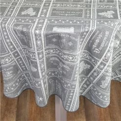 L'Ensoleillade - Bar A Vins Coated Tablecloth Grey 180cm