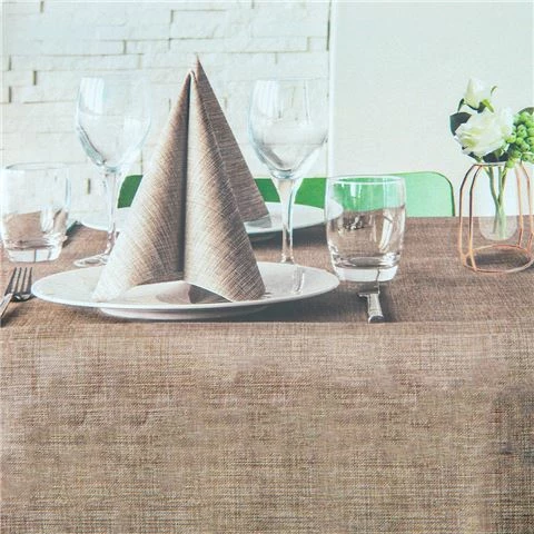 BioNap - Tableset Disposable Tablecloth/Napkin Set Lino Brown 11pce 1 BioNap - Tableset Disposable Tablecloth/Napkin Set Lino Brown 11pce