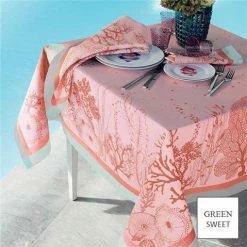 Garnier-Thiebaut - Corail Tablecloth Rose 155x260cm