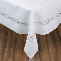 Serenk - Stirrup Linen Tablecloth Silver 155x250cm