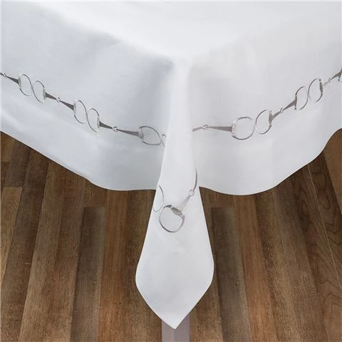 Serenk - Stirrup Linen Tablecloth Silver 155x250cm 1 Serenk - Stirrup Linen Tablecloth Silver 155x250cm