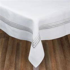 Serenk - Picots Linen Tablecloth Silver 155x250cm