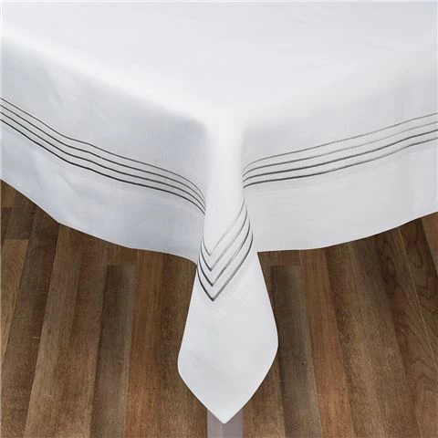 Serenk - Picots Linen Tablecloth Silver 160x350cm 1 Serenk - Picots Linen Tablecloth Silver 160x350cm