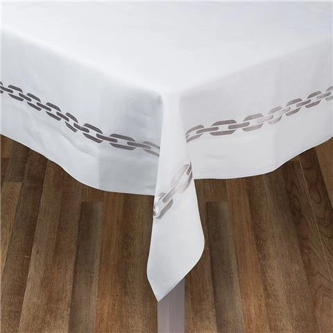 Serenk - Chain Linen Tablecloth Silver 155x250cm 1 Serenk - Chain Linen Tablecloth Silver 155x250cm