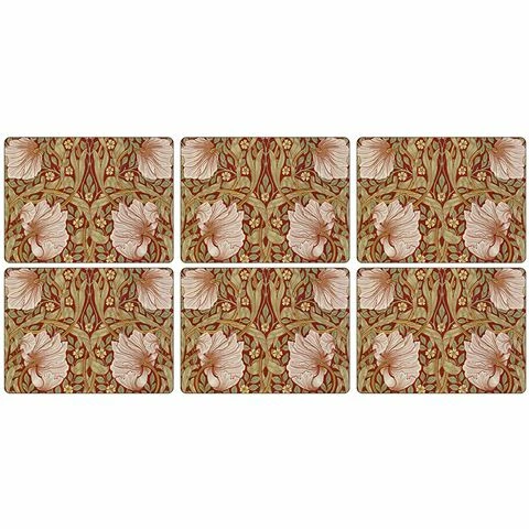 Pimpernel - William Morris Placemat Red Thyme Set 6pce 1 Pimpernel - William Morris Placemat Red Thyme Set 6pce