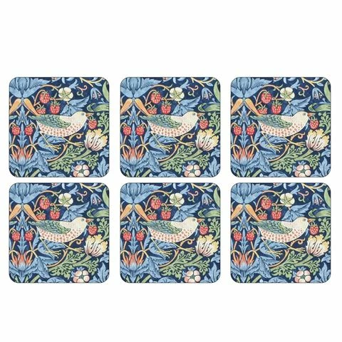 Pimpernel - Strawberry Thief Morris Coaster Blue Set 6pce 1 Pimpernel - Strawberry Thief Morris Coaster Blue Set 6pce