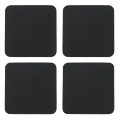 Vacavaliente - Recycled Leather Coaster Black 10cm Set 4pce