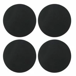 Vacavaliente - Recycled Leather Circ Coaster Black Set 4pce