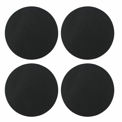 Vacavaliente - Recycled Leather Circ Coaster Black Set 4pce 1 Vacavaliente - Recycled Leather Circ Coaster Black Set 4pce