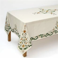 Napking - Floral Rectangular Linen Tablecloth 180x270cm