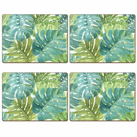 Cala Home - Hardboard Placemat Tropical Green Set 4pce 1 Cala Home - Hardboard Placemat Tropical Green Set 4pce