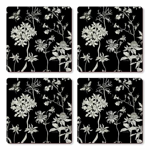 Cala Home - Hardboard Coaster Midnight Garden Set 4pce 1 Cala Home - Hardboard Coaster Midnight Garden Set 4pce
