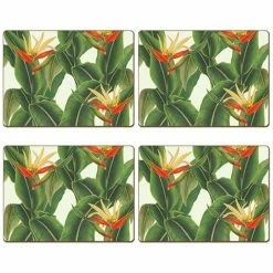 New York Botanical Garden - Cork Placemat Set Heliconia 4pce