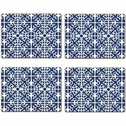 Williamsburg - Cork Placemat Parterre Blue Set 4pce