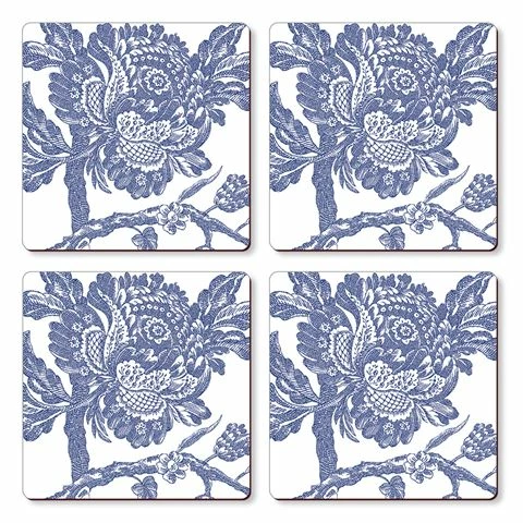 Williamsburg - Hardboard Coaster Arcadia Blue Set 4pce 1 Williamsburg - Hardboard Coaster Arcadia Blue Set 4pce
