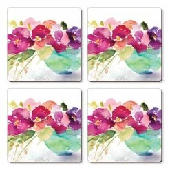 Cala Home - Hardboard Coaster Bowl Of Blooms Set 4pce