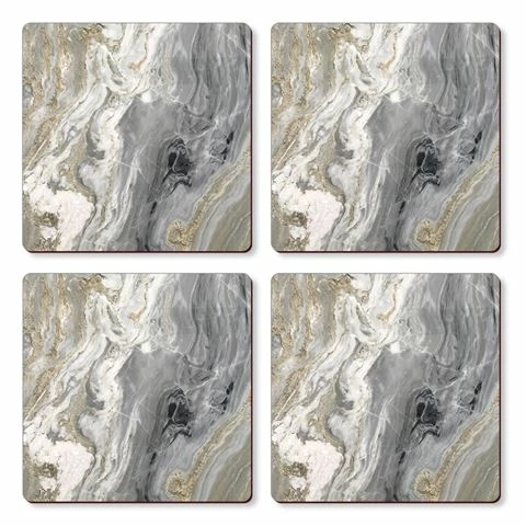 Cala Home - Hardboard Coasters Quartz Set 4pce 1 Cala Home - Hardboard Coasters Quartz Set 4pce