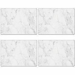 Cala Home - Hardboard Placemat White Marble Set 4pce
