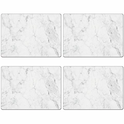 Cala Home - Hardboard Placemat White Marble Set 4pce 1 Cala Home - Hardboard Placemat White Marble Set 4pce