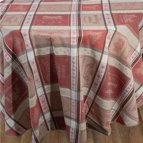 L'Ensoleillade - Bar A Vins Ecru Bordeaux Tablecloth Round 180cm 1 L'Ensoleillade - Bar A Vins Ecru Bordeaux Tablecloth Round 180cm