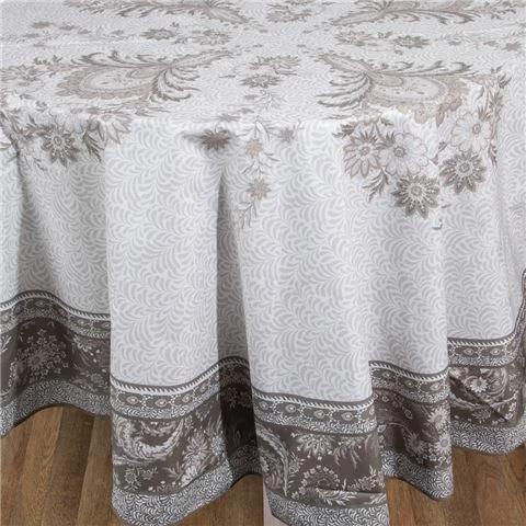 L'Ensoleillade - Haveli Taupe Tablecloth Coated Round 175cm 1 L'Ensoleillade - Haveli Taupe Tablecloth Coated Round 175cm