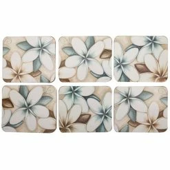 Cinnamon - Ocean Frangipani Coaster Set 6pce
