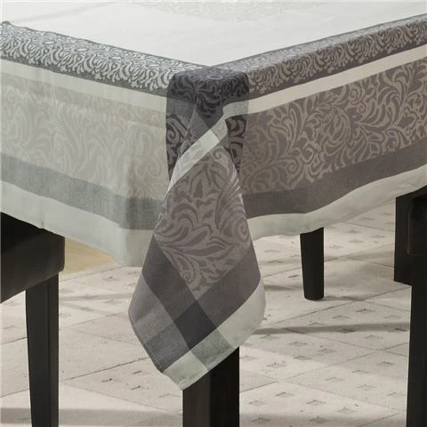 L'Ensoleillade - Bargeme Ecru Grey Tablecloth Coated 200x160cm 1 L'Ensoleillade - Bargeme Ecru Grey Tablecloth Coated 200x160cm