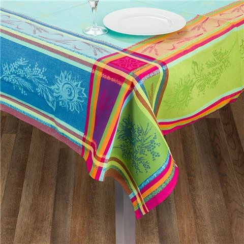 L'Ensoleillade - Cezanne Turquoise Tablecloth Coated 160x160cm 1 L'Ensoleillade - Cezanne Turquoise Tablecloth Coated 160x160cm