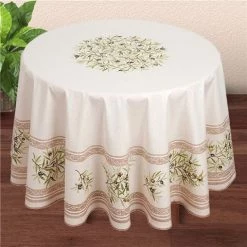 L'Ensoleillade - Clos Des Oliviers Ecru Tablecloth Round 180cm