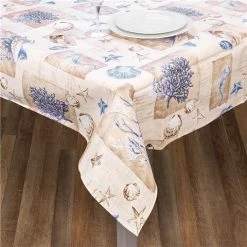 L'Ensoleillade - Shell Blue Tablecloth Coated 300x145cm