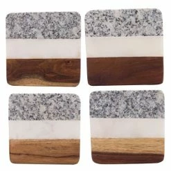 Industrial Luxe - Coaster Sheesham Marble & Granite Set 4pce