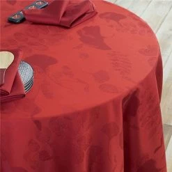 Garnier-Thiebaut - Mille Feuilles Rouge Tablecloth 175x250cm