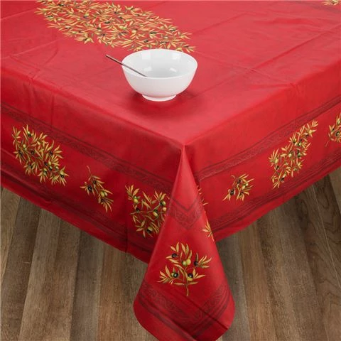 L'Ensoleillade - Clos Des Oliviers Red Tablecloth 250x155cm 1 L'Ensoleillade - Clos Des Oliviers Red Tablecloth 250x155cm