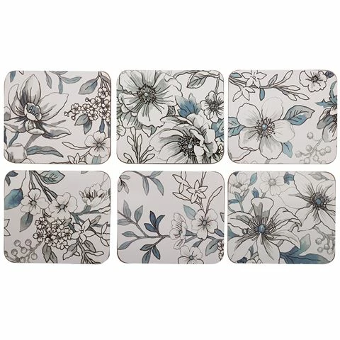 Cinnamon - Umbria Blue Coaster Set 6pce 1 Cinnamon - Umbria Blue Coaster Set 6pce