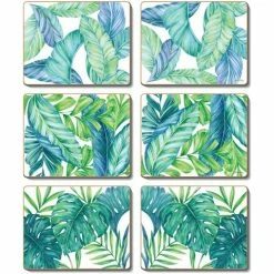 Cinnamon - Tropical Leaves Placemat Set 6pce