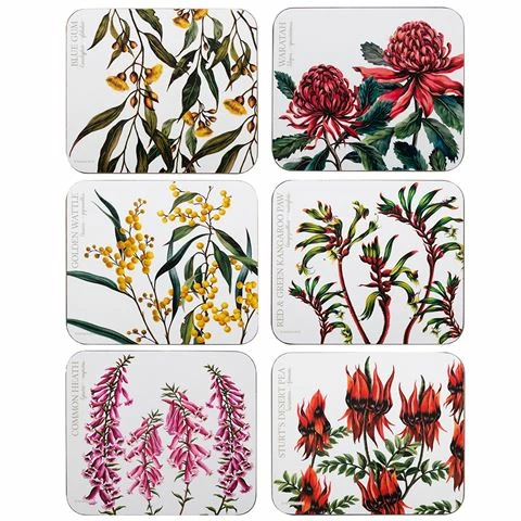 Ashdene - Australian Floral Emblems Coaster Set 6pce 1 Ashdene - Australian Floral Emblems Coaster Set 6pce