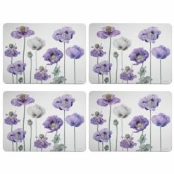 Ashdene - Purple Poppies Collection Placemat Set 4pce