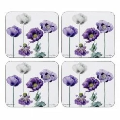 Ashdene - Purple Poppies Collection Coaster Set 4pce